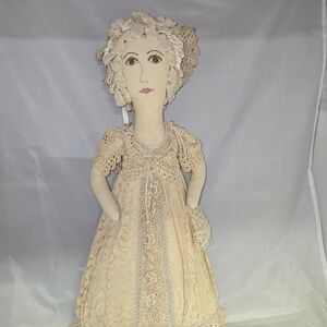 Vintage Elegant Lace Doll with Cream Dress